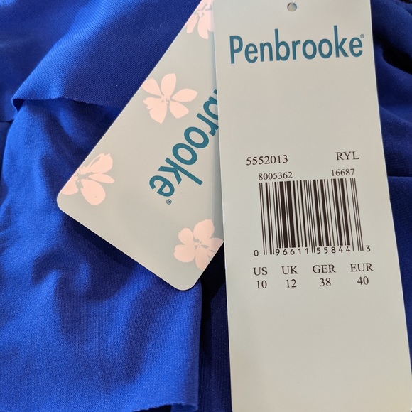 PENBROOKE Tankini Triple Tier Bust Support Adjust Straps Royal Blue NWT Sz 10 - Picture 3 of 10